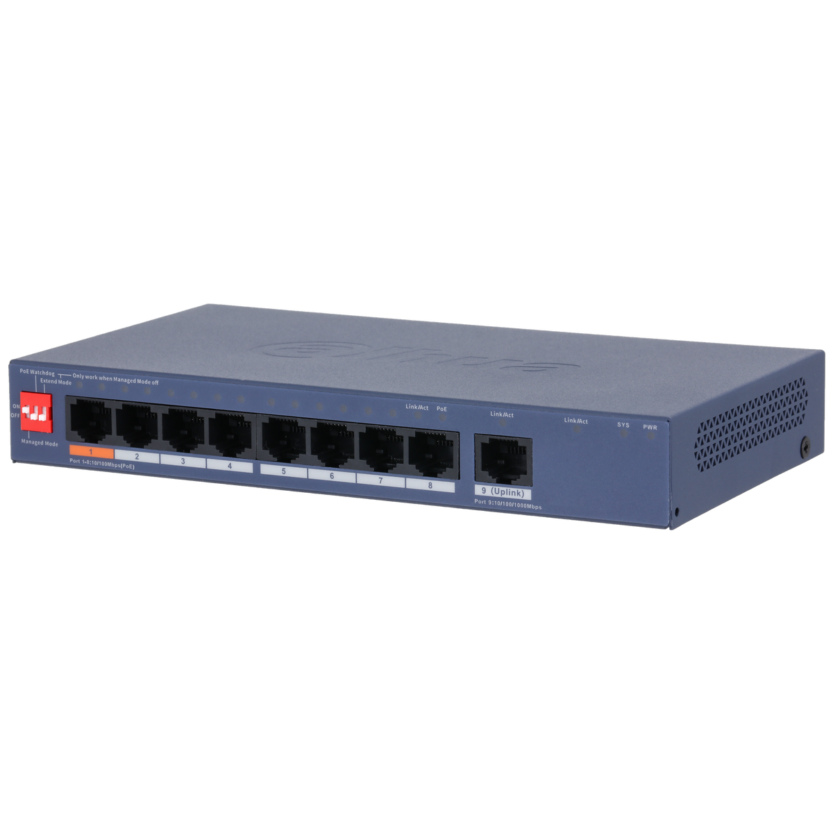 Dahua CS4009-8ET1GT-60 9-Port Cloud Managed Desktop Switch with 8-Port PoE