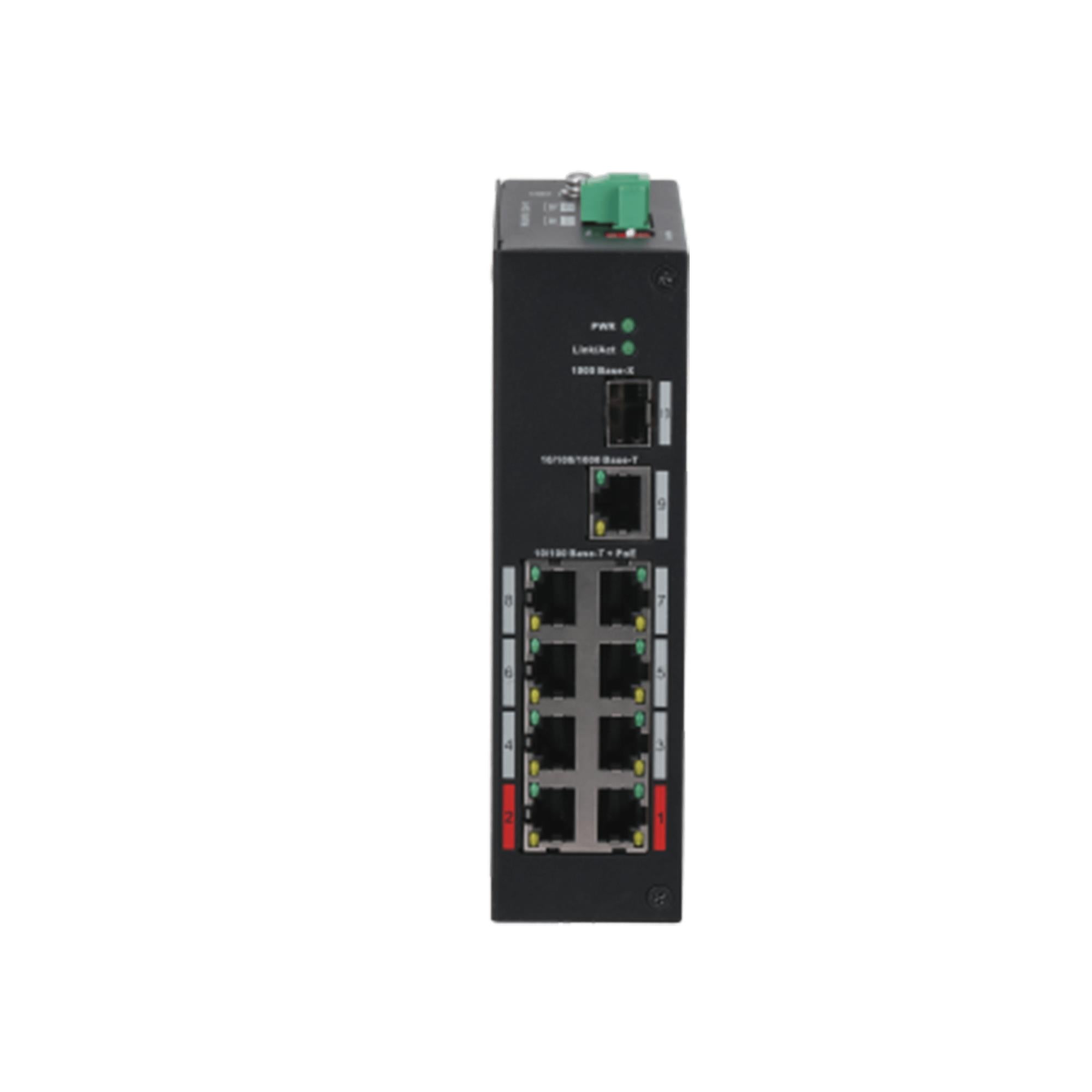 Switch PoE DAHUA PFS3110-8ET-96-V2, Switch de red Fast Ethernet de 9 puertos no gestionado 8PoE