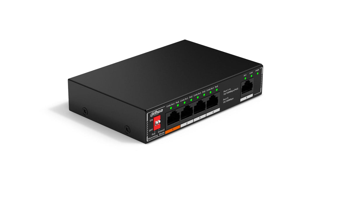 Dahua SF1005P 5-Port Unmanaged Desktop Switch with 4-Port PoE